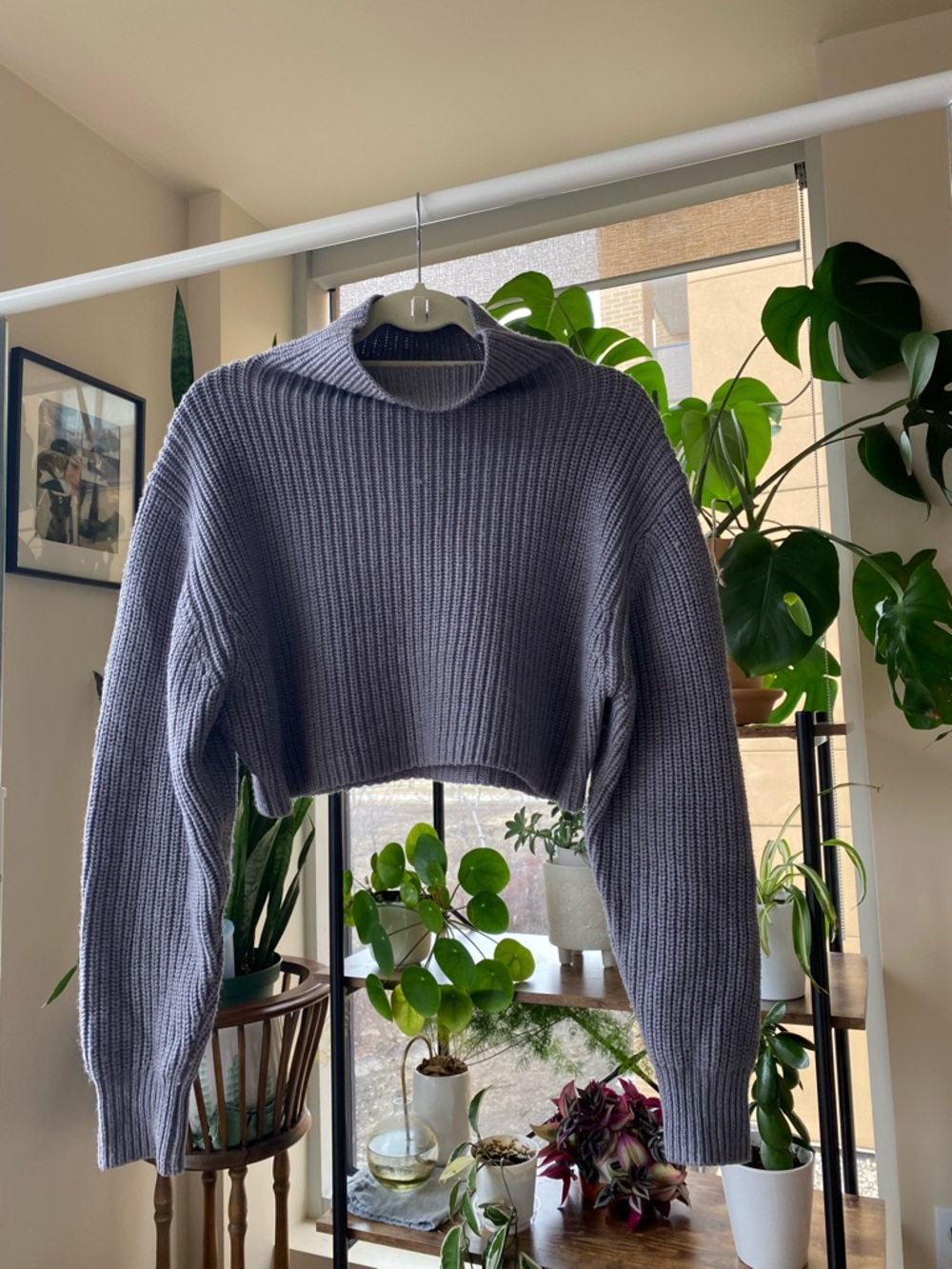 Wilfred Aritzia Mock Neck Cropped Sweater